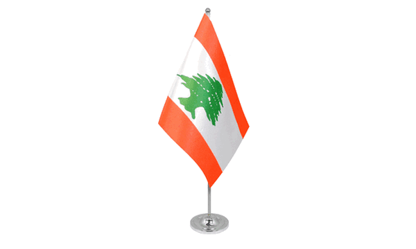 Lebanon Satin Table Flag